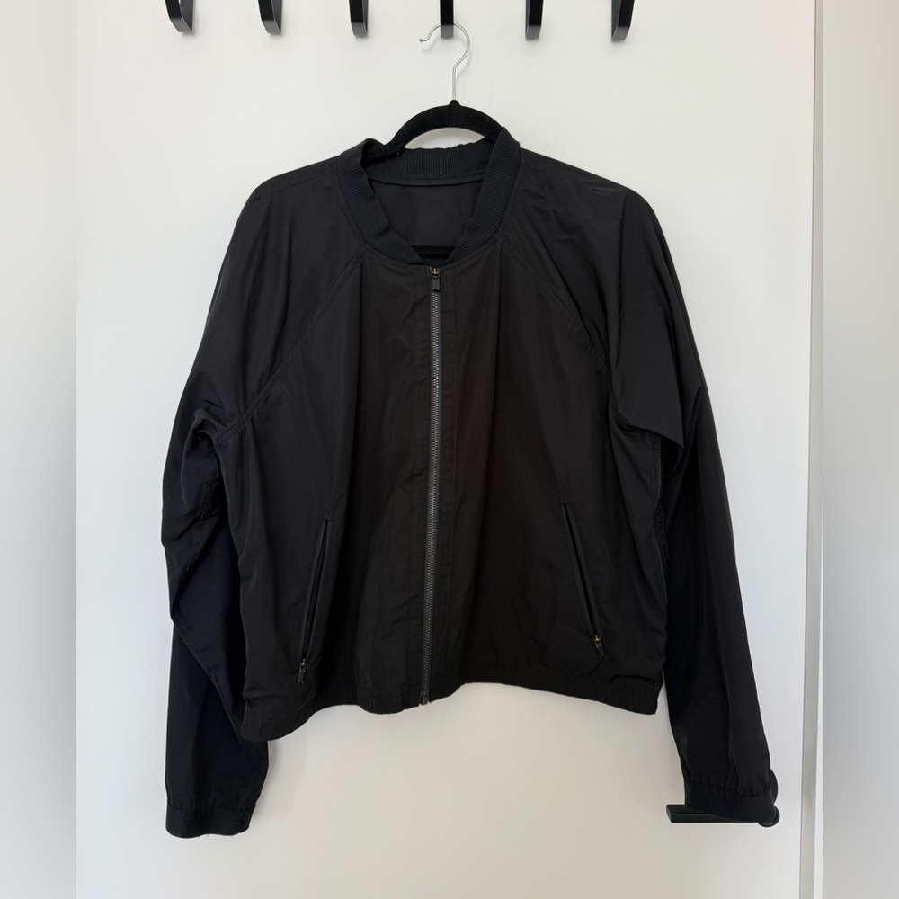 Athleta Women's Black Bomber Jacket - Size L